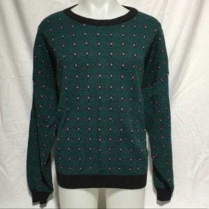 Oversized Vintage Green and Pink Pullover